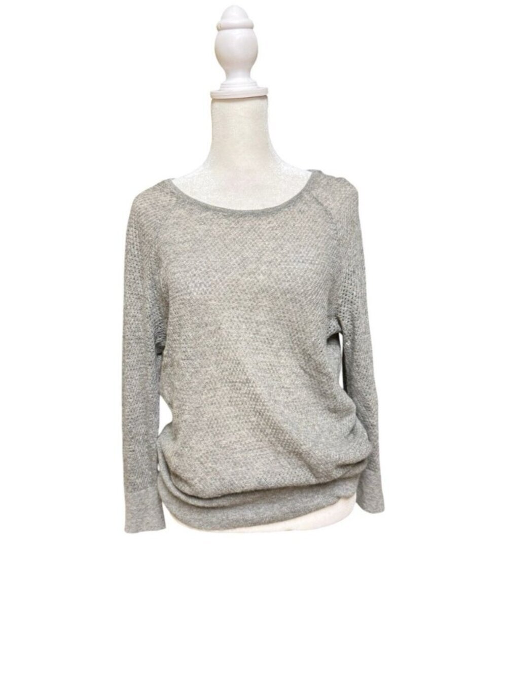Banana Republic Italian Yarn Alpaca Blend Gray Open Knit Sweater S